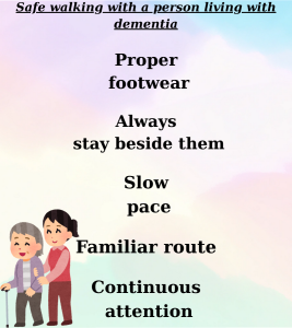  Conditions for safe walking with a person with dementia